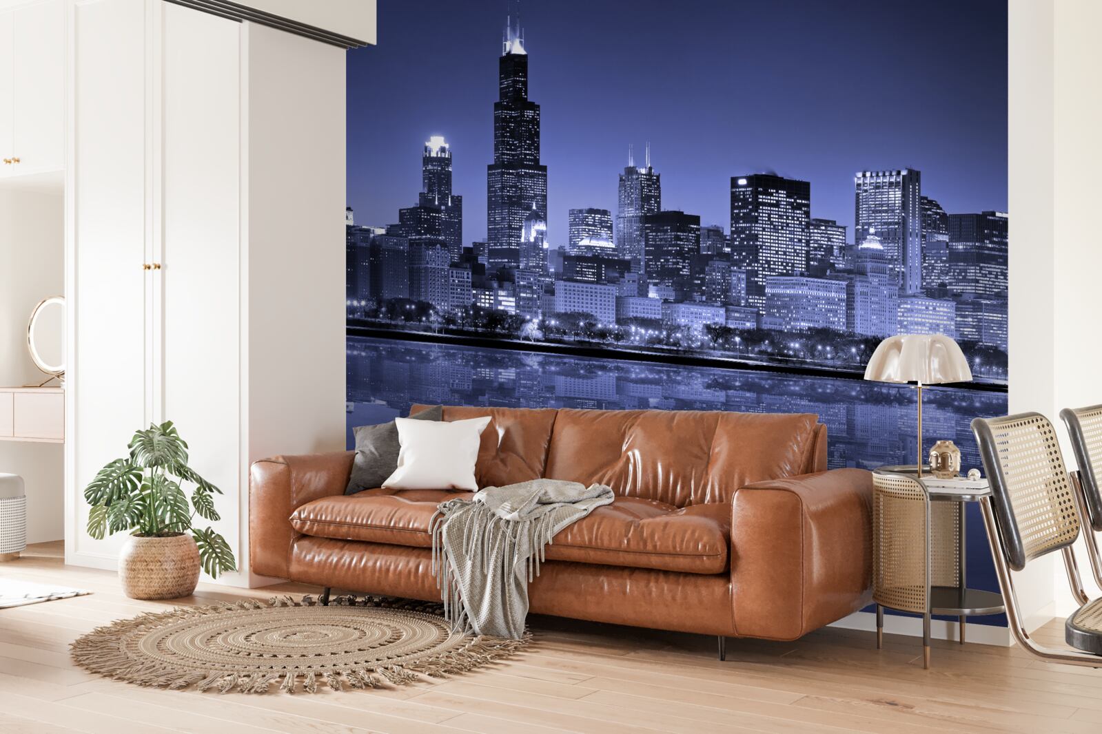 Фотошпалери нічний вид на чикаго