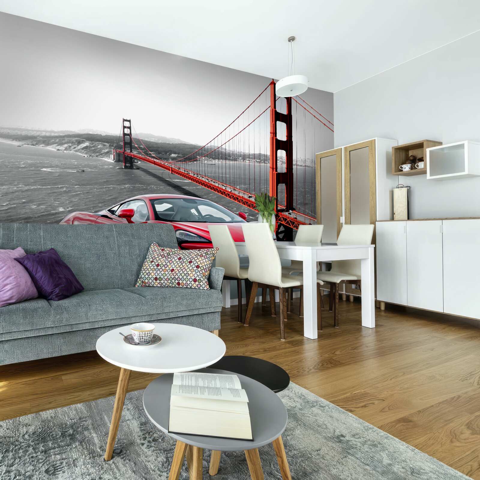 Фотошпалери міст на задньому плані з mclaren