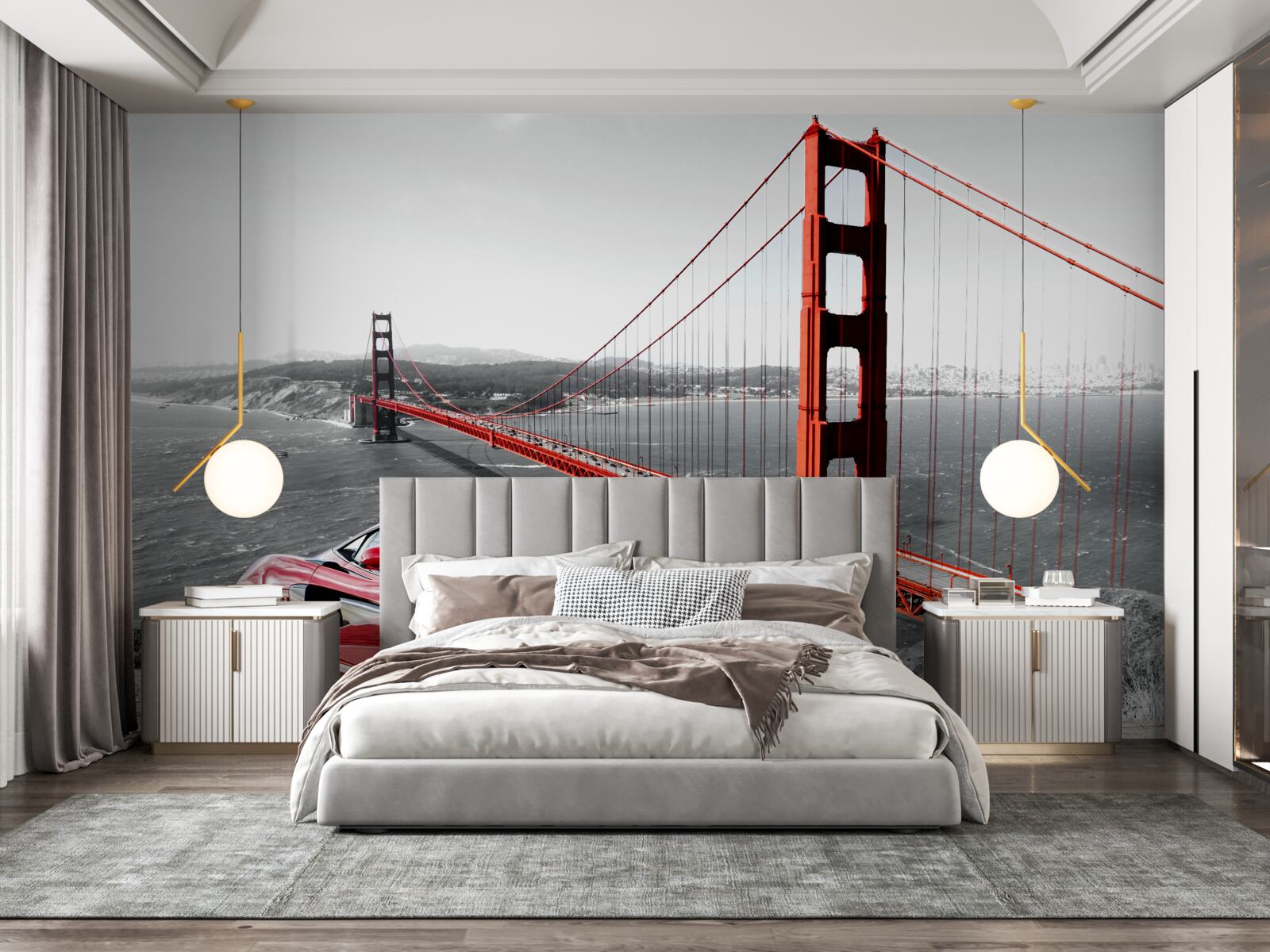 Фотошпалери міст на задньому плані з mclaren