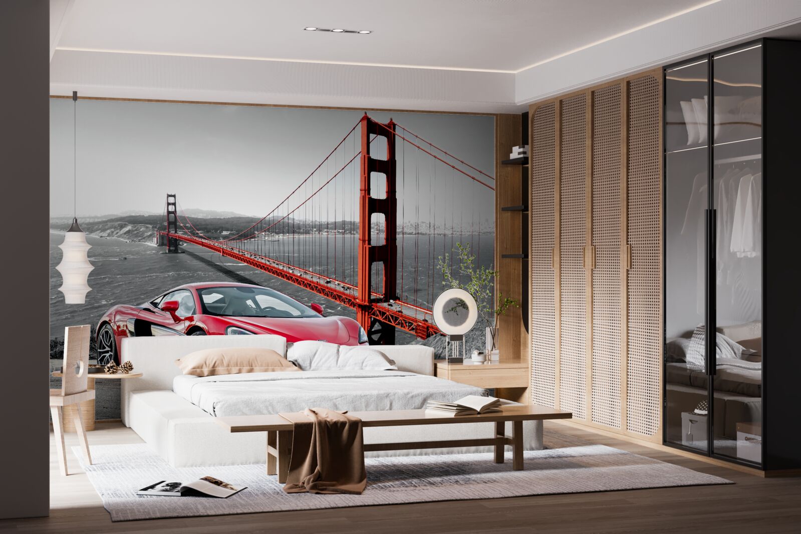 Фотошпалери міст на задньому плані з mclaren