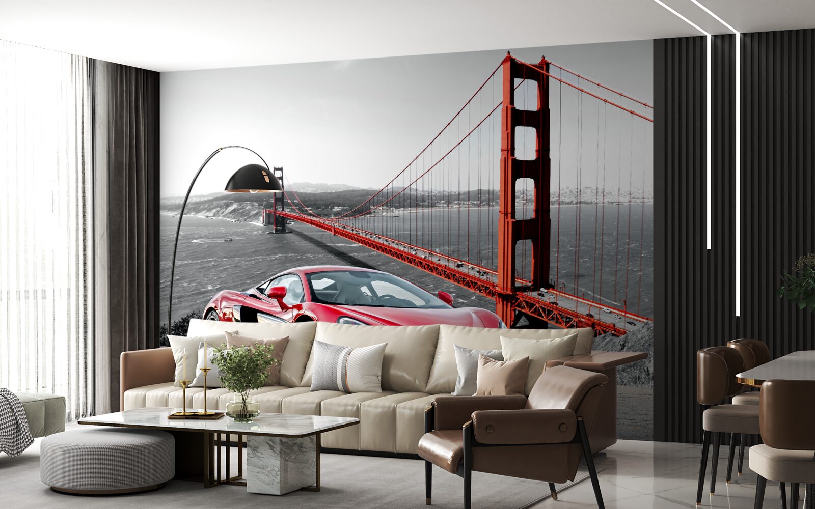 Фотошпалери міст на задньому плані з mclaren