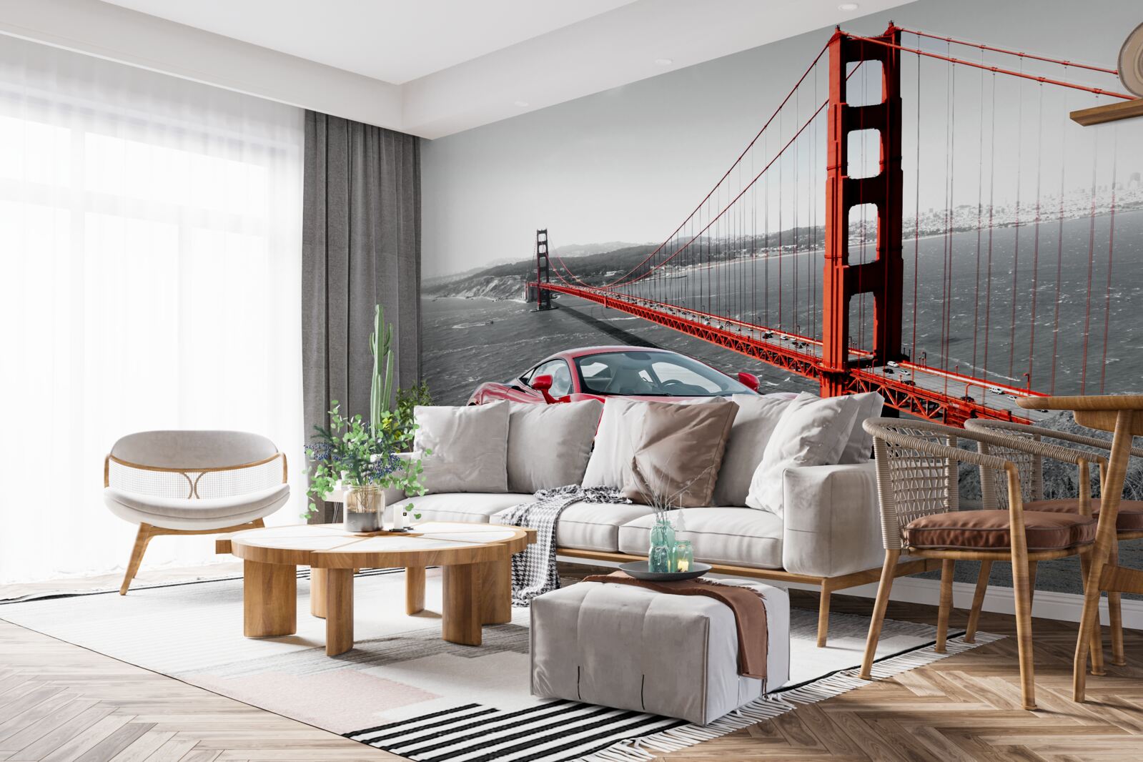 Фотошпалери міст на задньому плані з mclaren