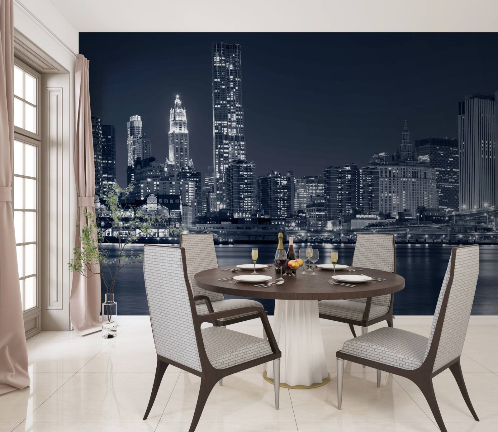 Фотошпалери вид на освітлене місто