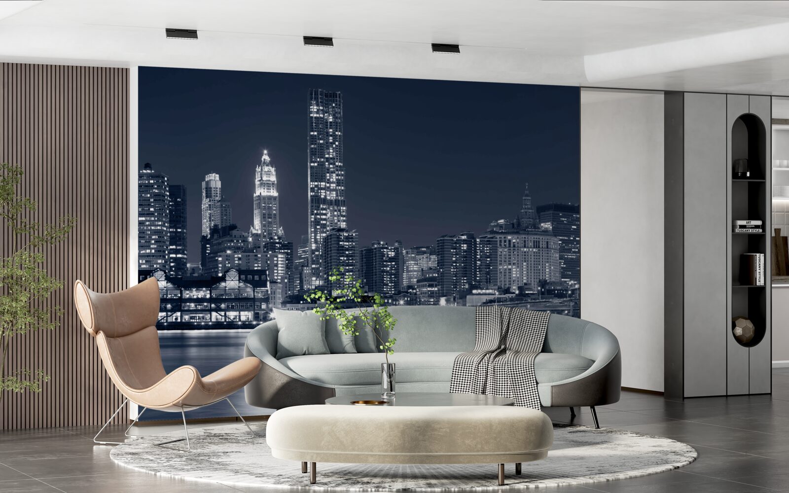 Фотошпалери вид на освітлене місто