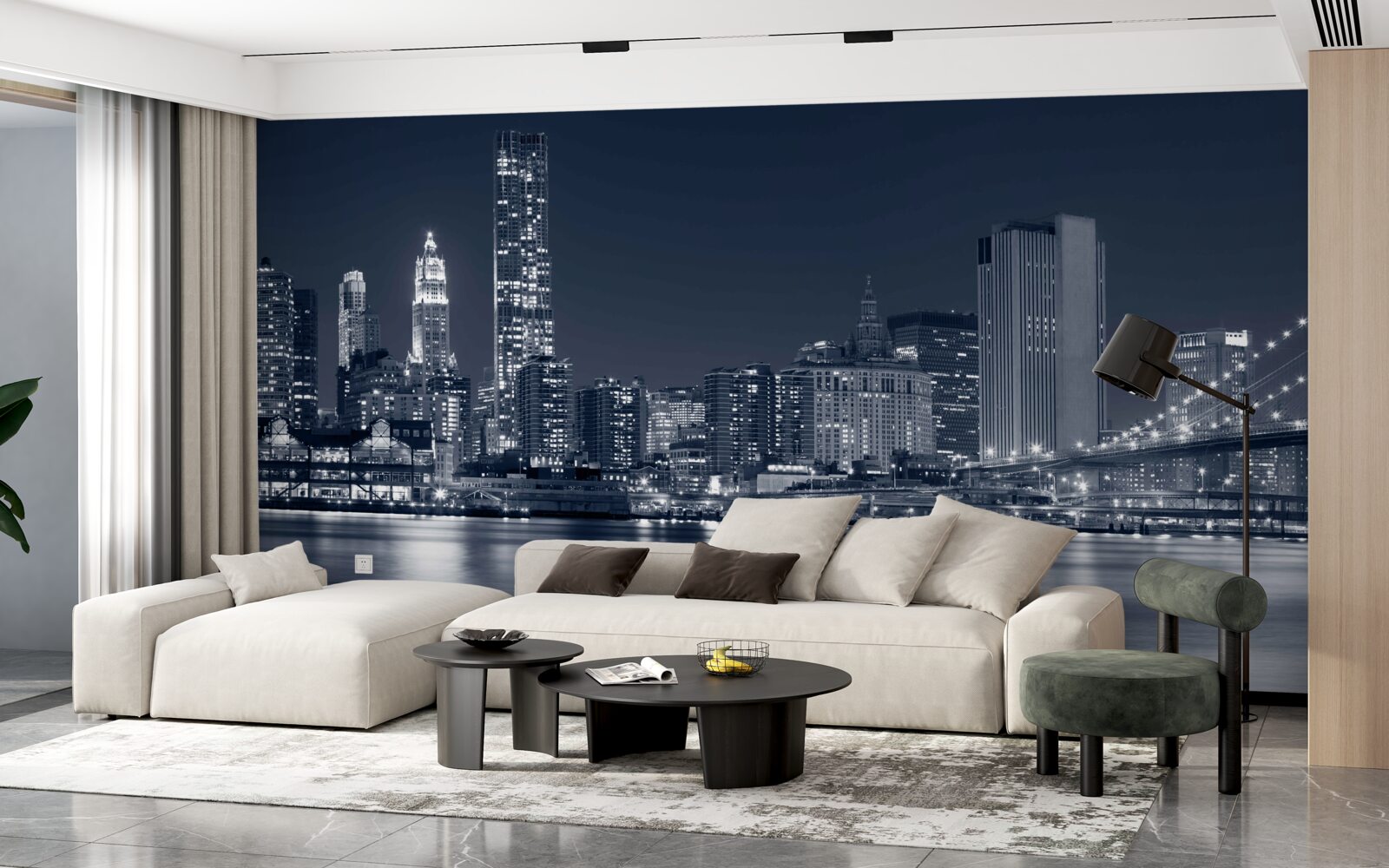 Фотошпалери вид на освітлене місто