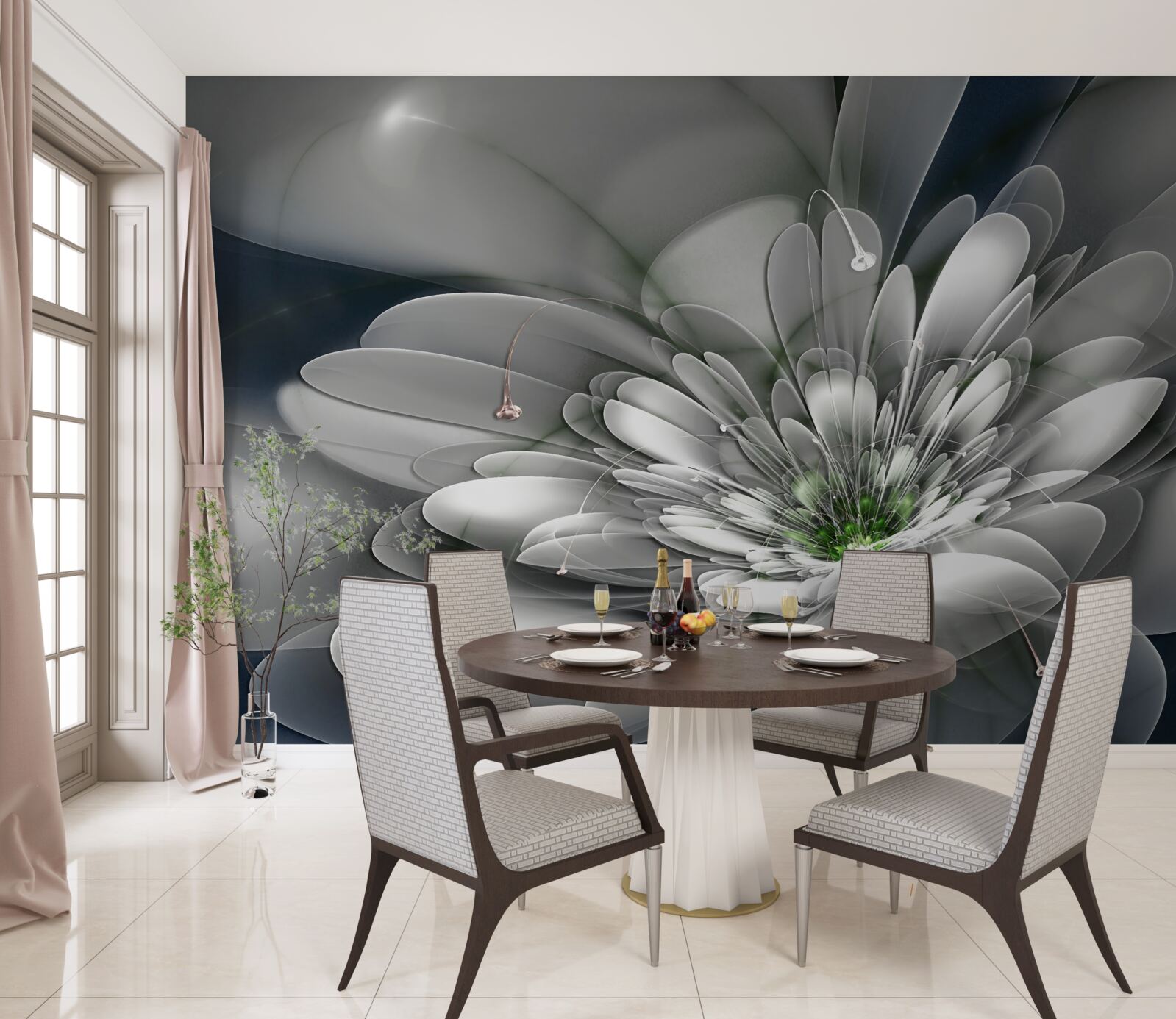 Фотошпалери велика біла квітка