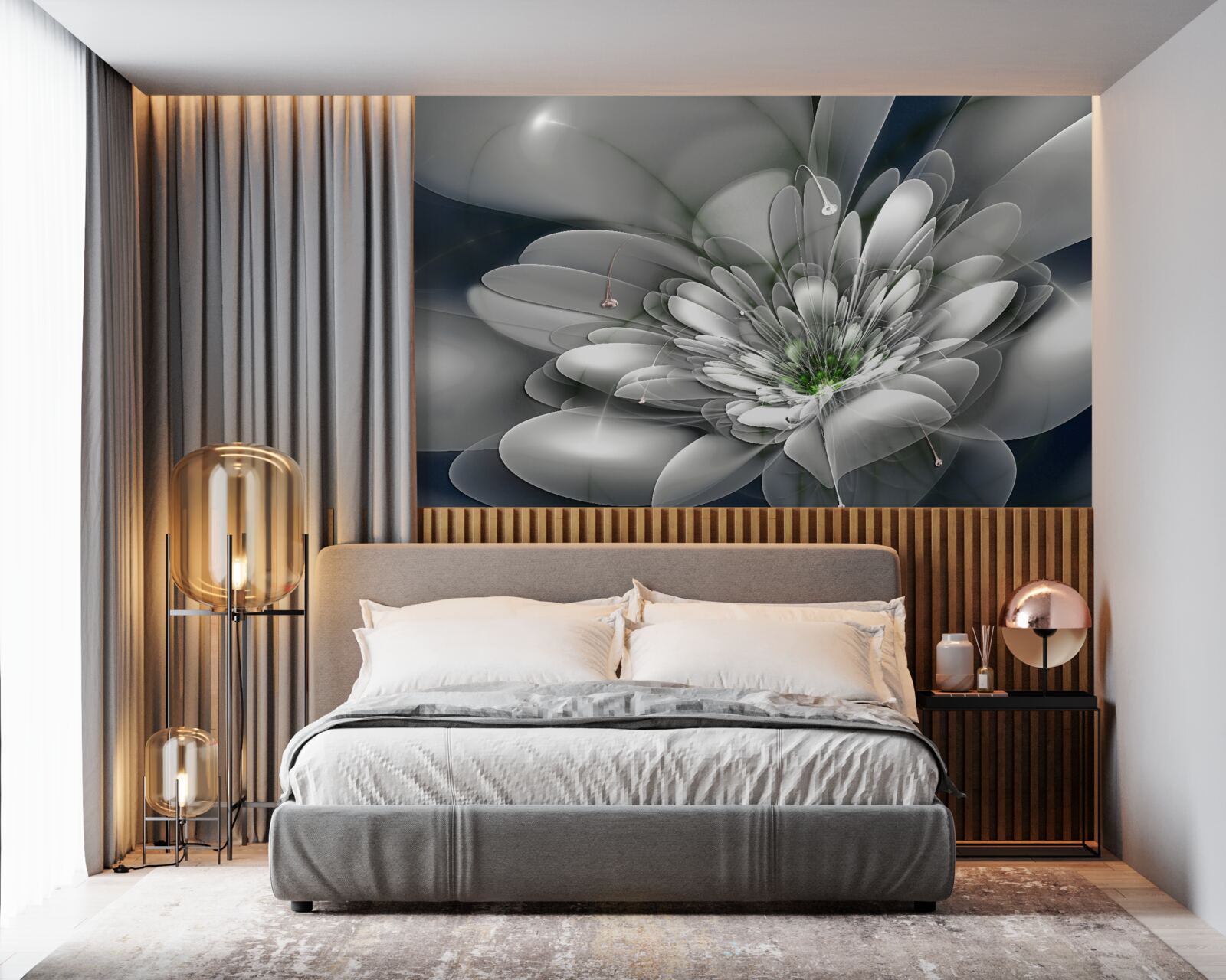 Фотошпалери велика біла квітка