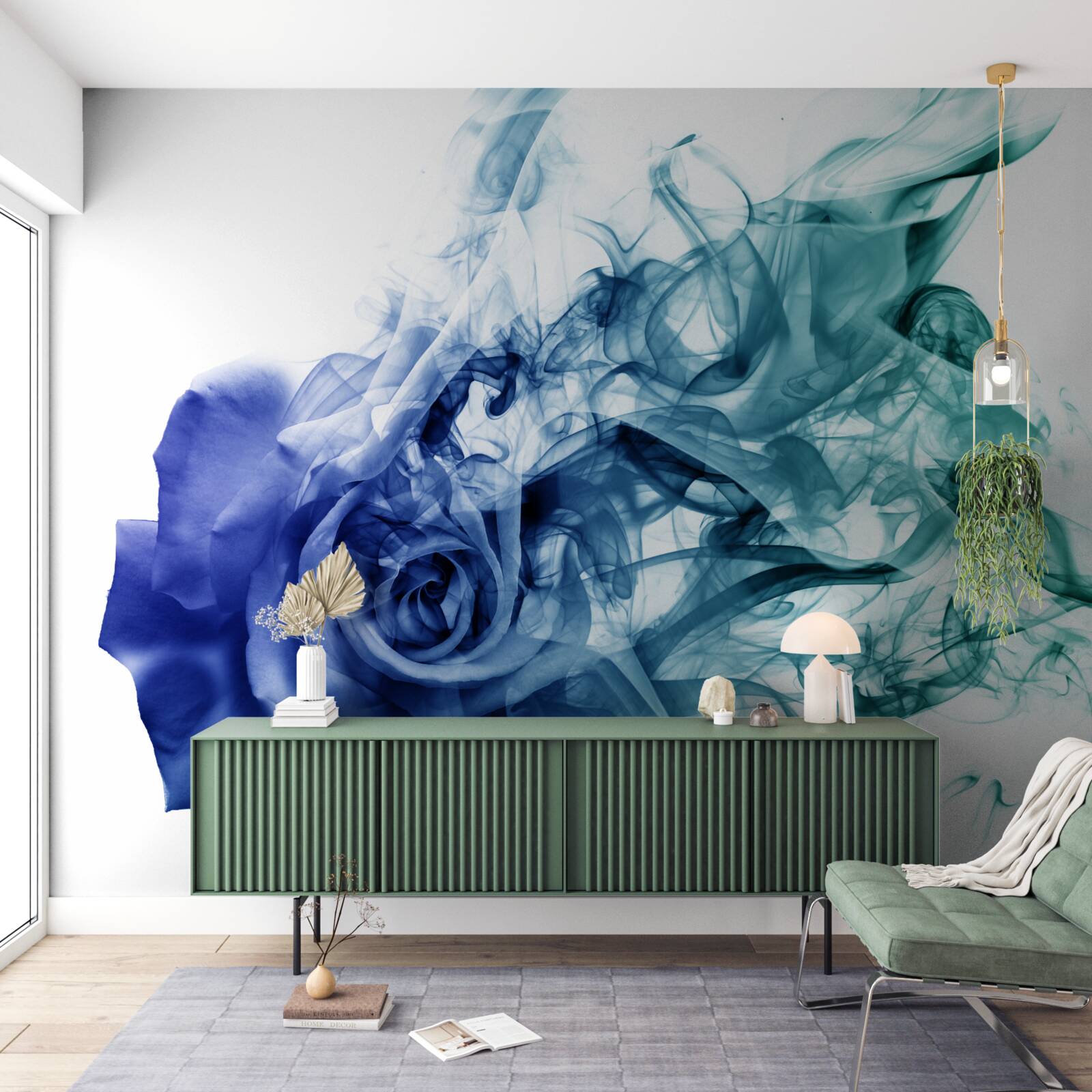 Фотошпалери блакитна троянда в серпанку небесної блакиті