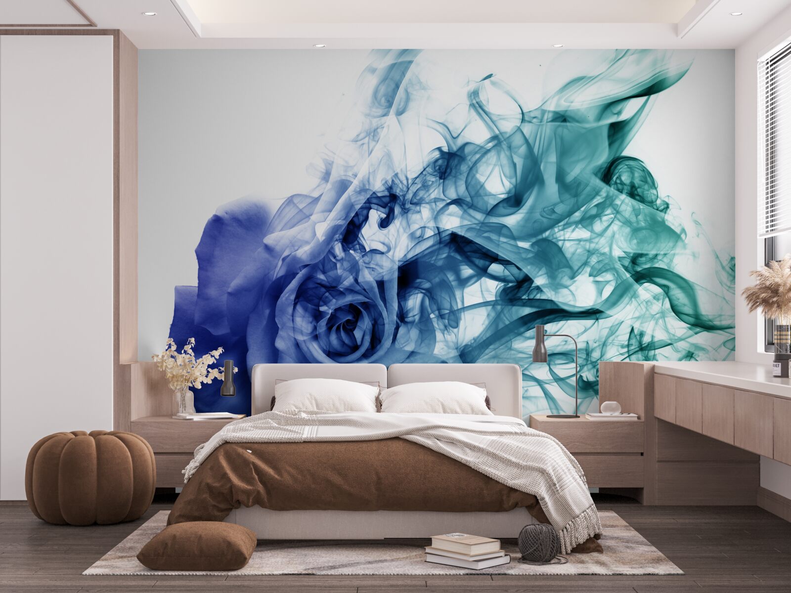 Фотошпалери блакитна троянда в серпанку небесної блакиті