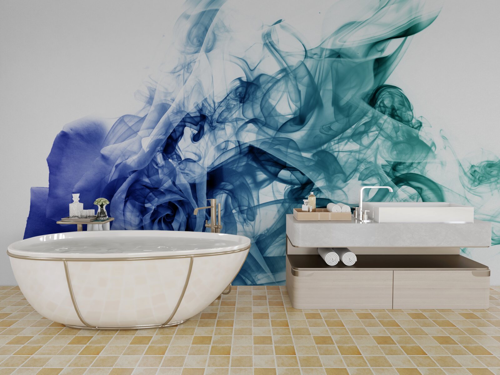 Фотошпалери блакитна троянда в серпанку небесної блакиті