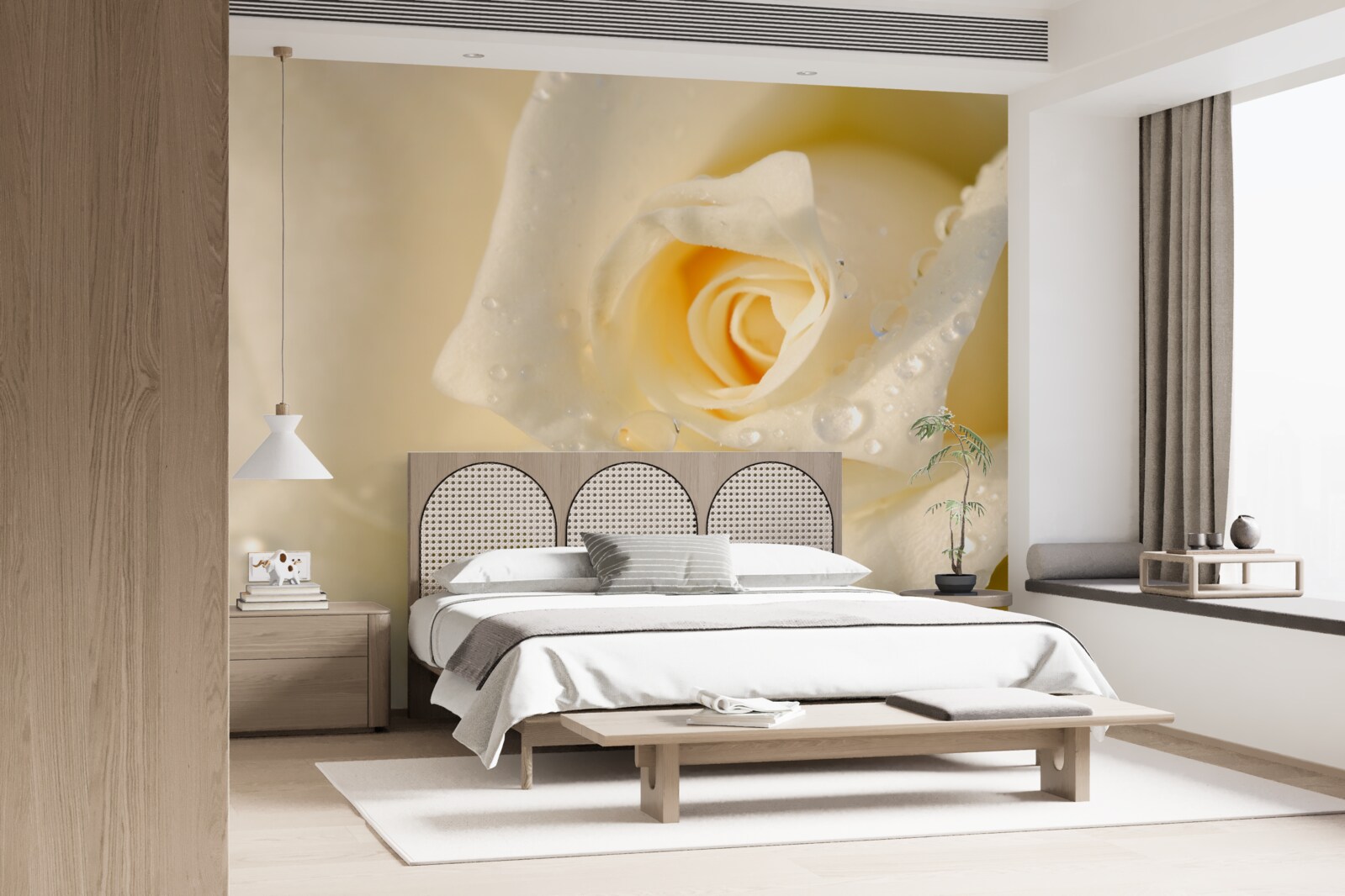 Фотошпалери росла краплями, пофарбована в білий колір