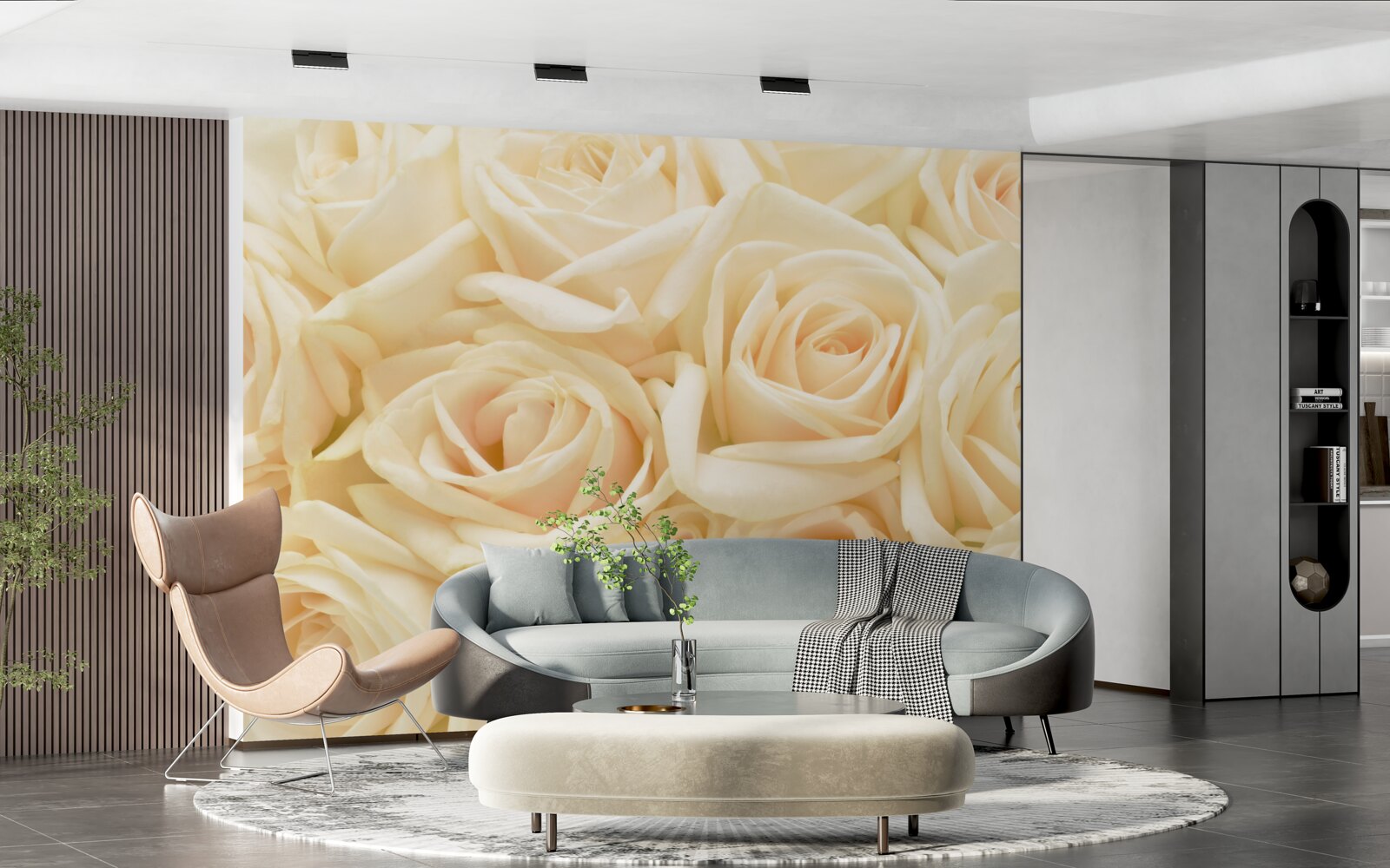 Фотошпалери букет кремових троянд