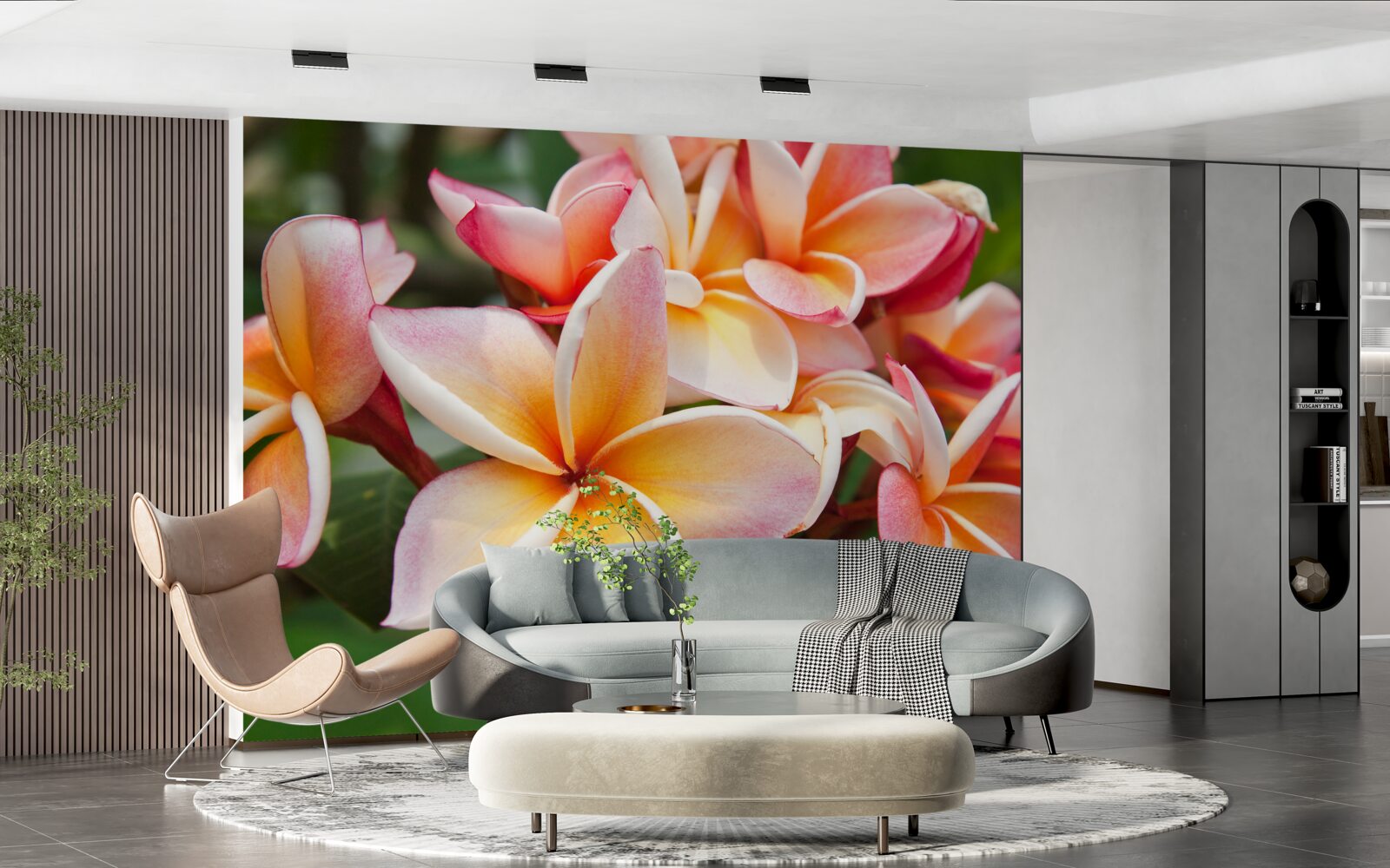 Фотошпалери франжипані з привабливими квітами