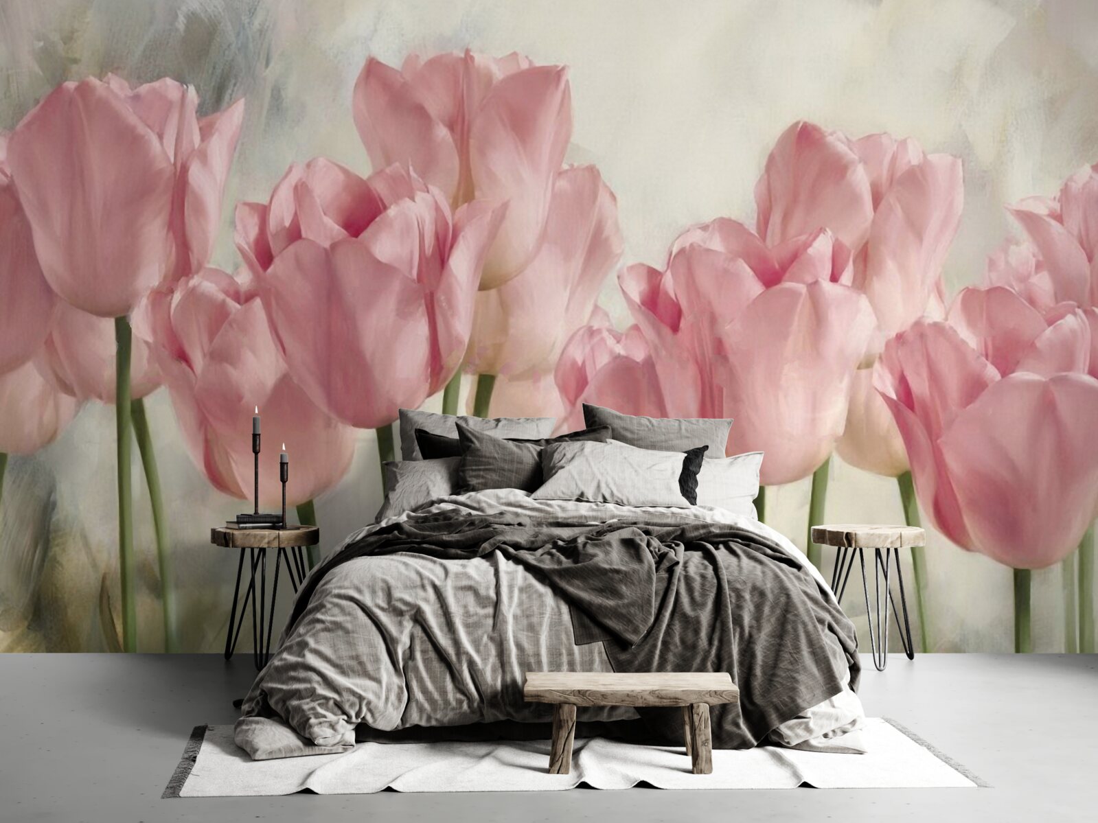 Фотошпалери ніжні рожеві тюльпани