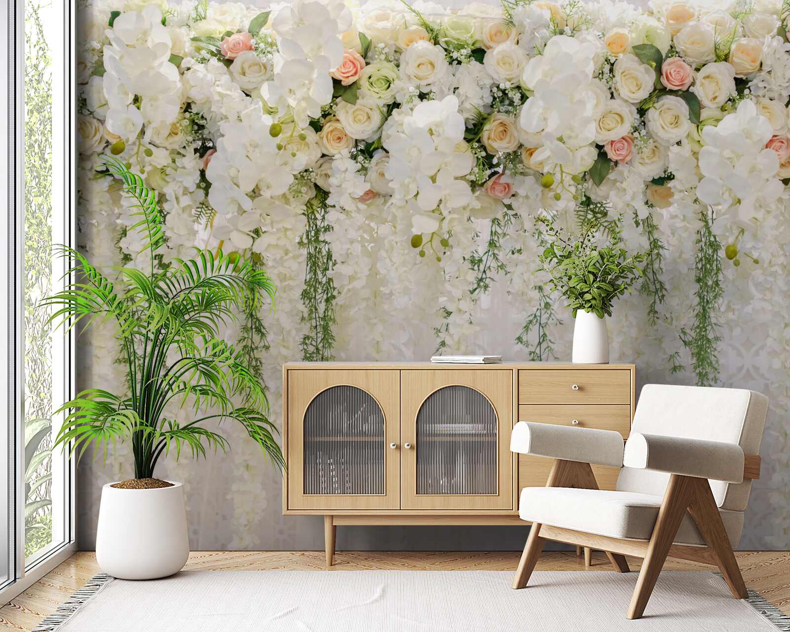 Фотошпалери композиція з ніжних квітів орхідей