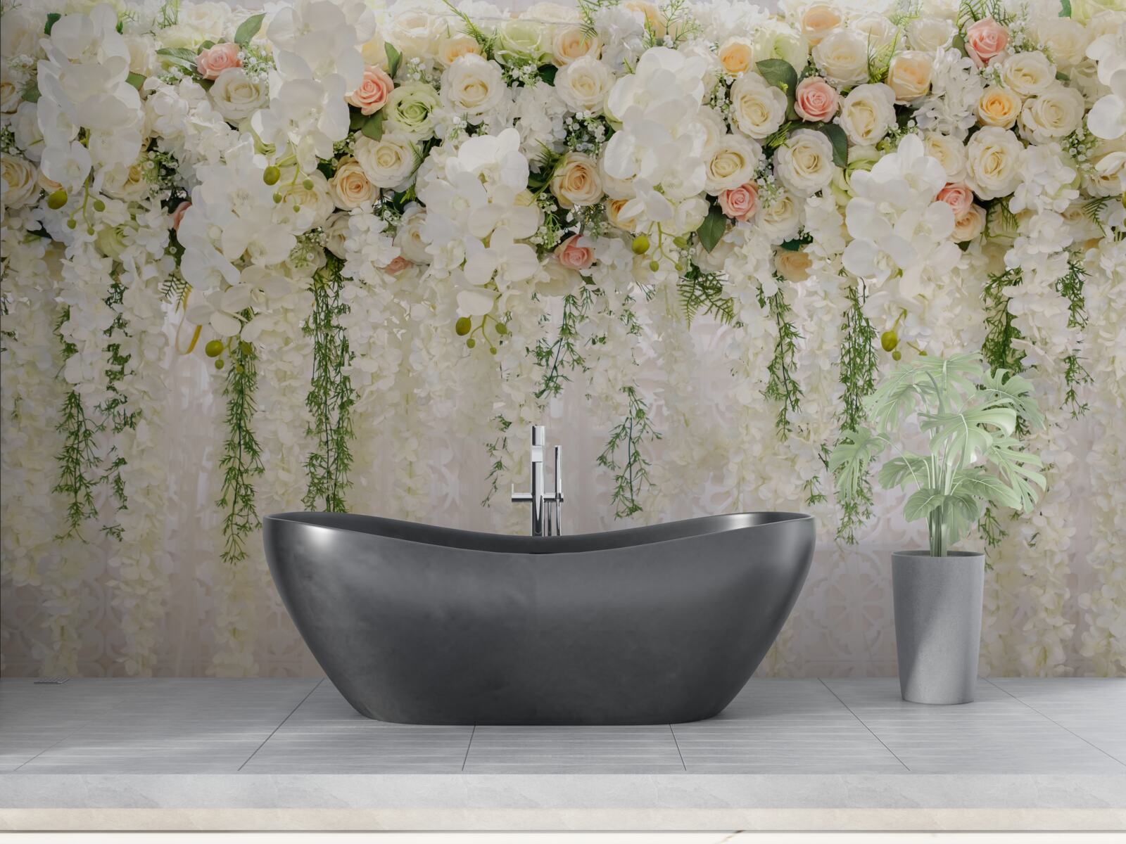 Фотошпалери композиція з ніжних квітів орхідей