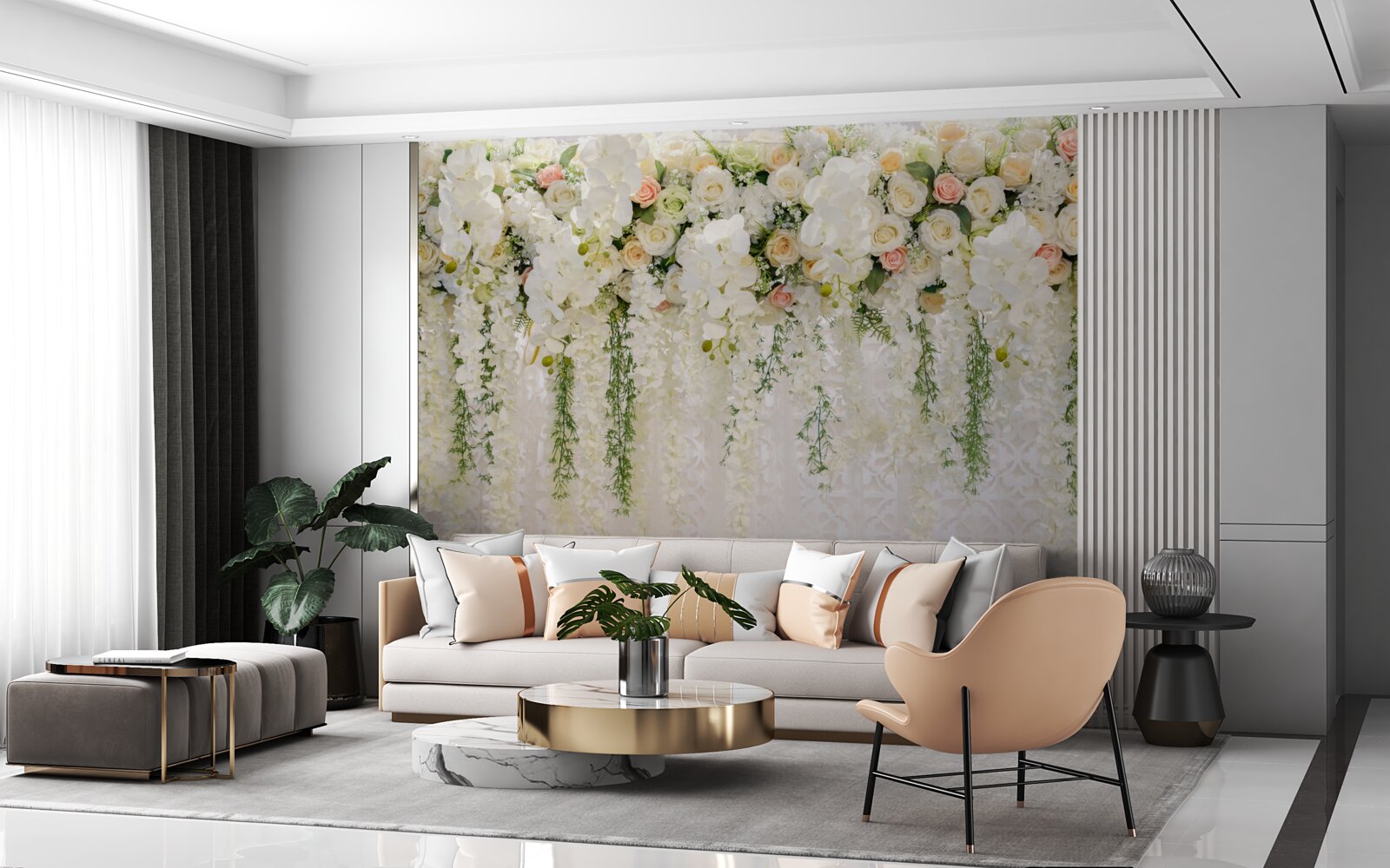 Фотошпалери композиція з ніжних квітів орхідей