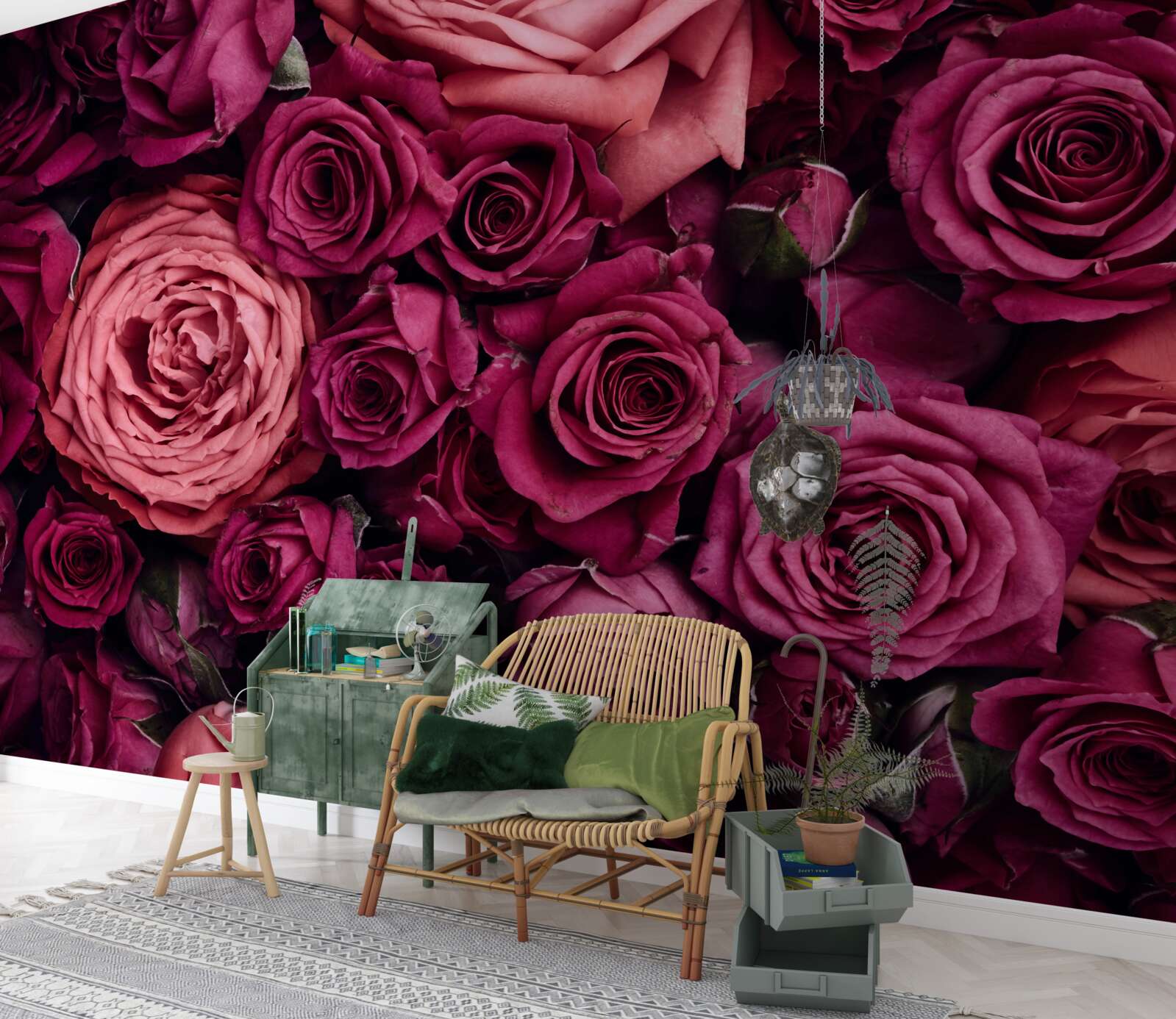 Фотошпалери поєднання ароматних рожевих троянд