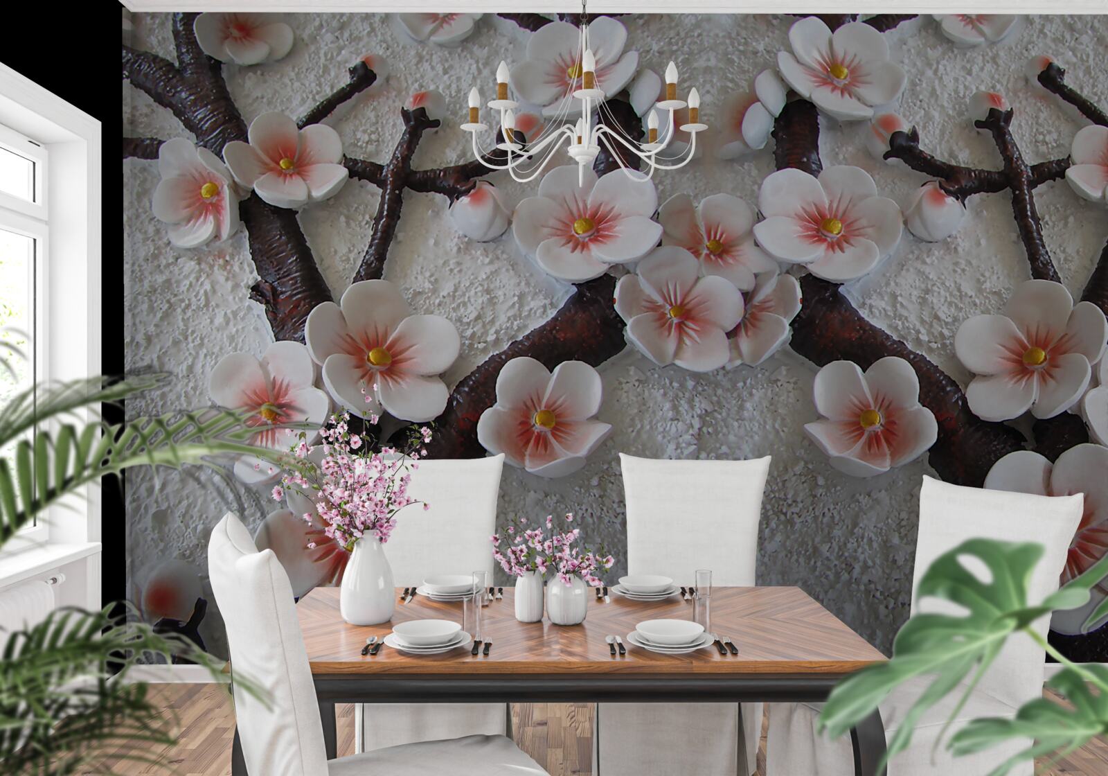 Фотошпалери сакура, змочена квітучою гілкою