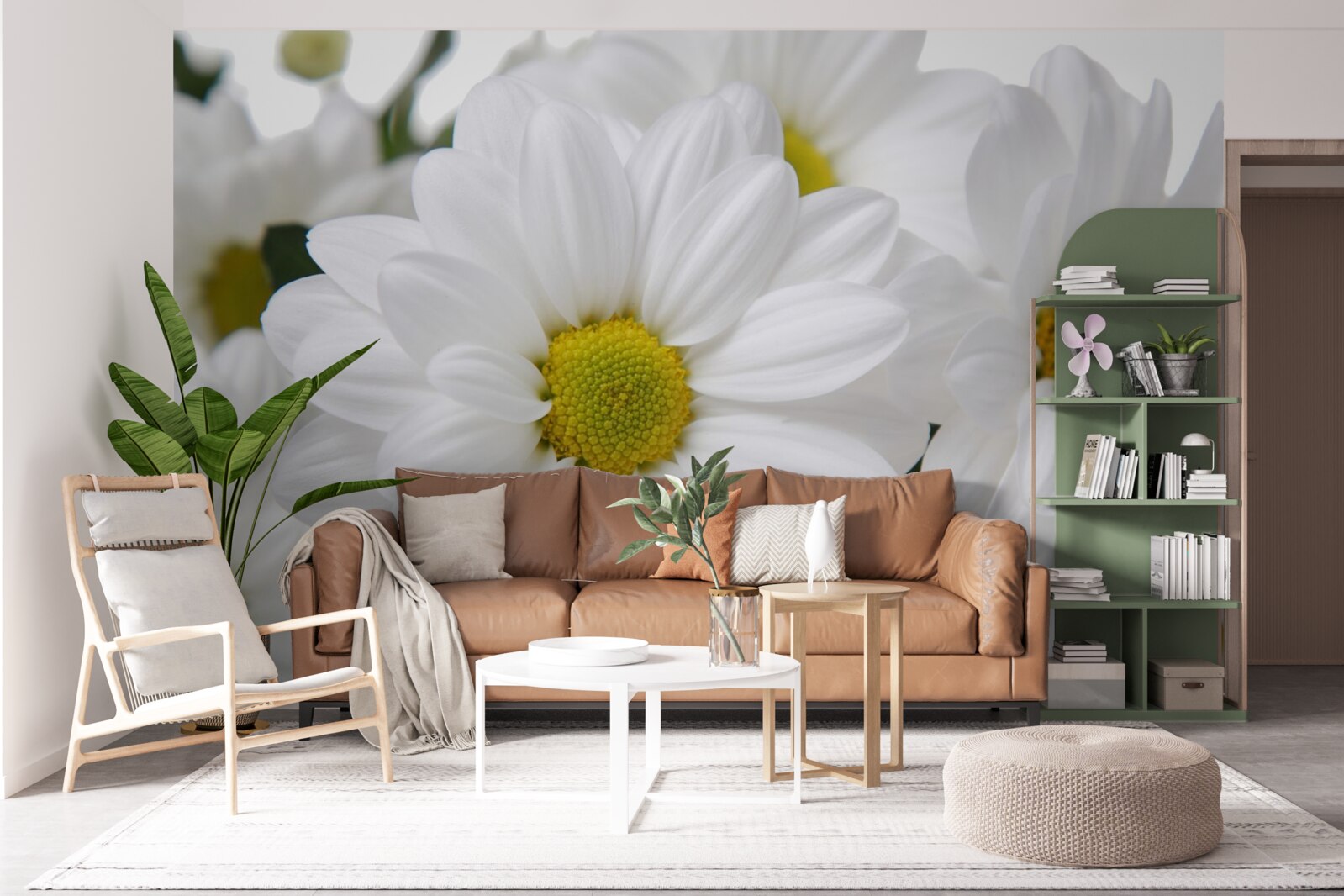 Фотошпалери композиція з білосніжних хризантем