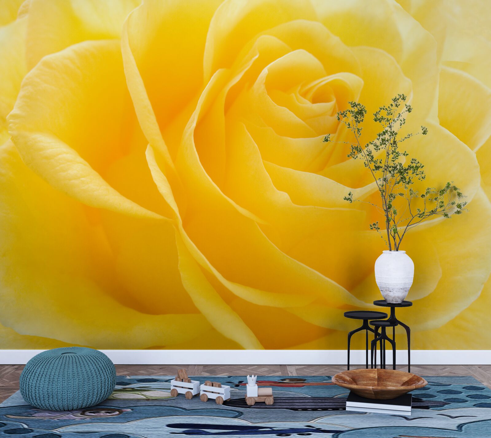 Фотошпалери макрофотографія жовто-рожевої квітки