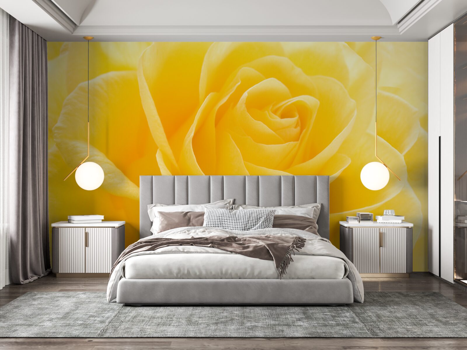 Фотошпалери макрофотографія жовто-рожевої квітки