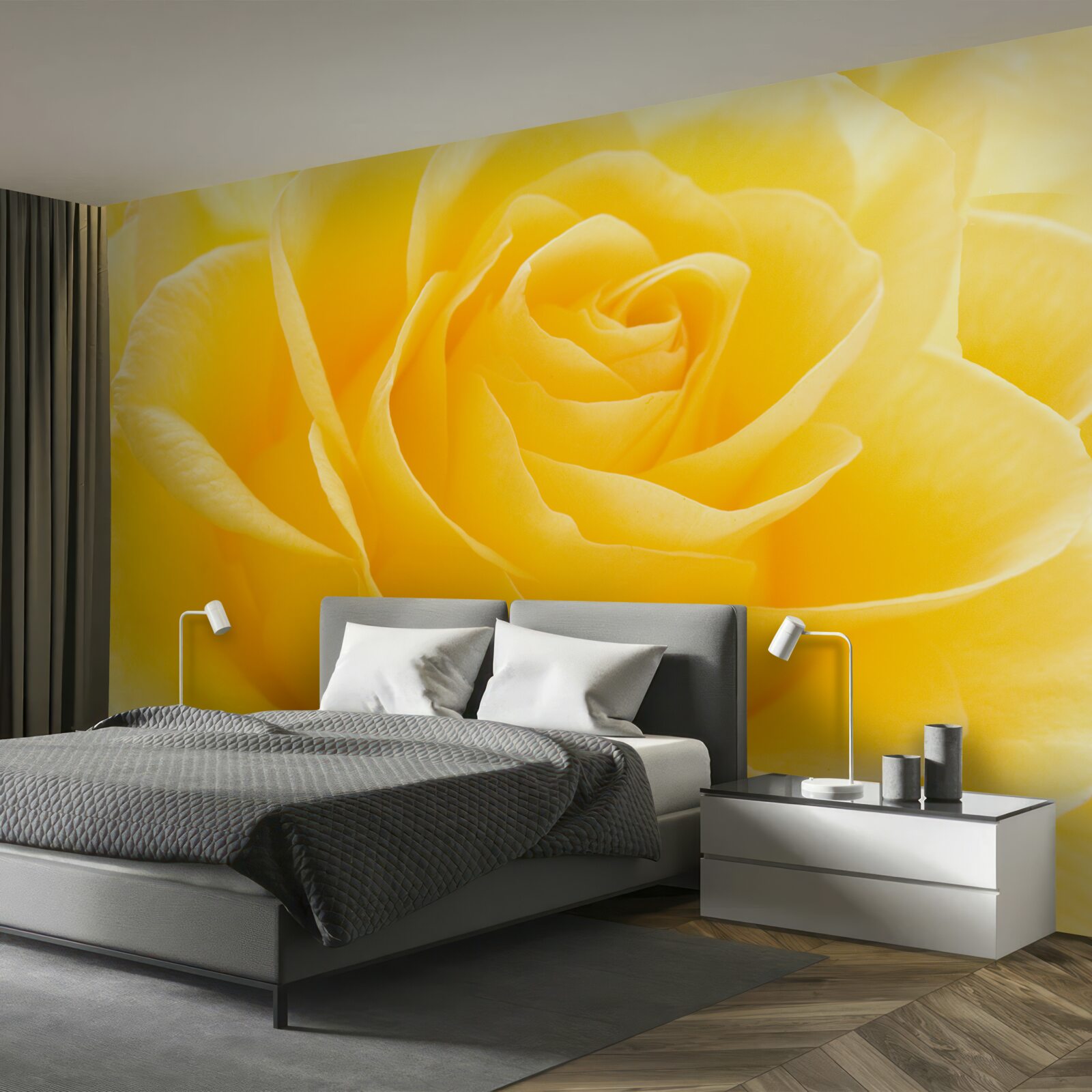 Фотошпалери макрофотографія жовто-рожевої квітки