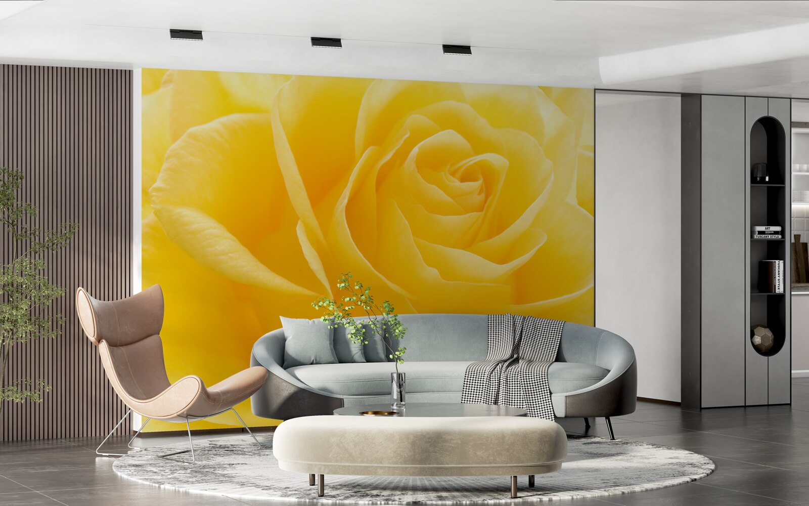 Фотошпалери макрофотографія жовто-рожевої квітки