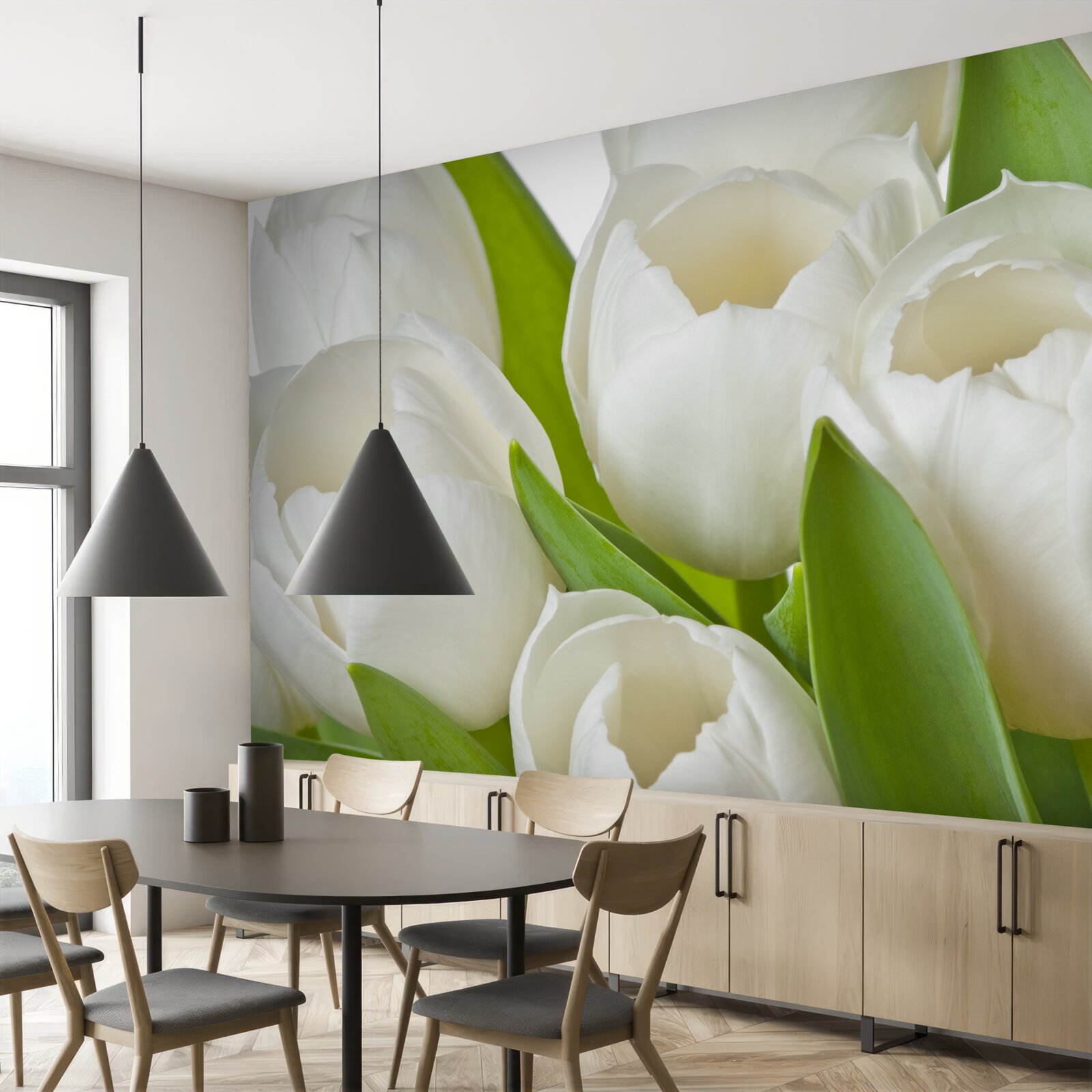 Фотошпалери чудові яскраві тюльпани