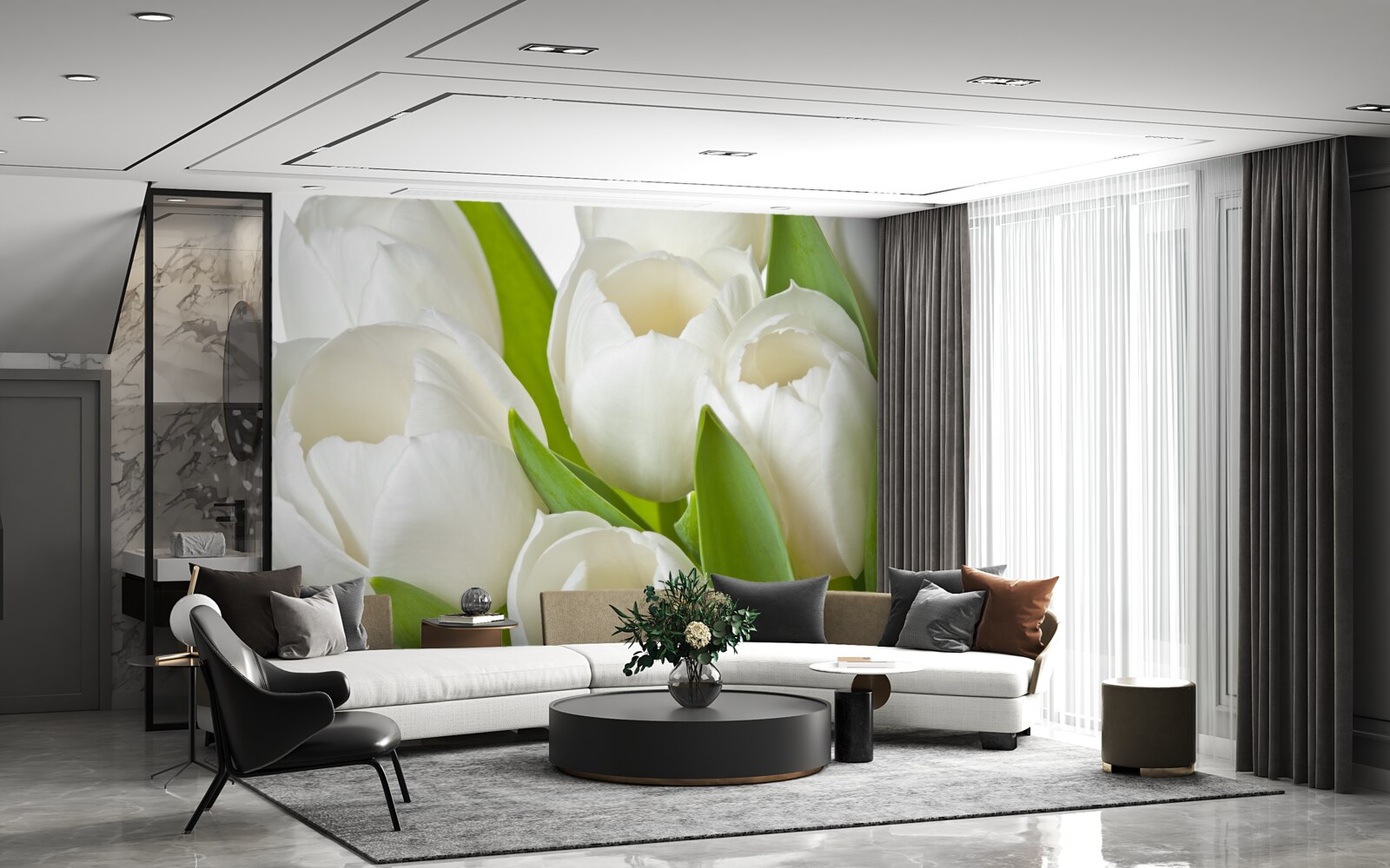 Фотошпалери чудові яскраві тюльпани