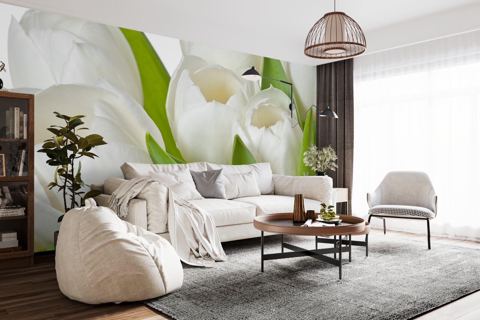 Фотошпалери чудові яскраві тюльпани