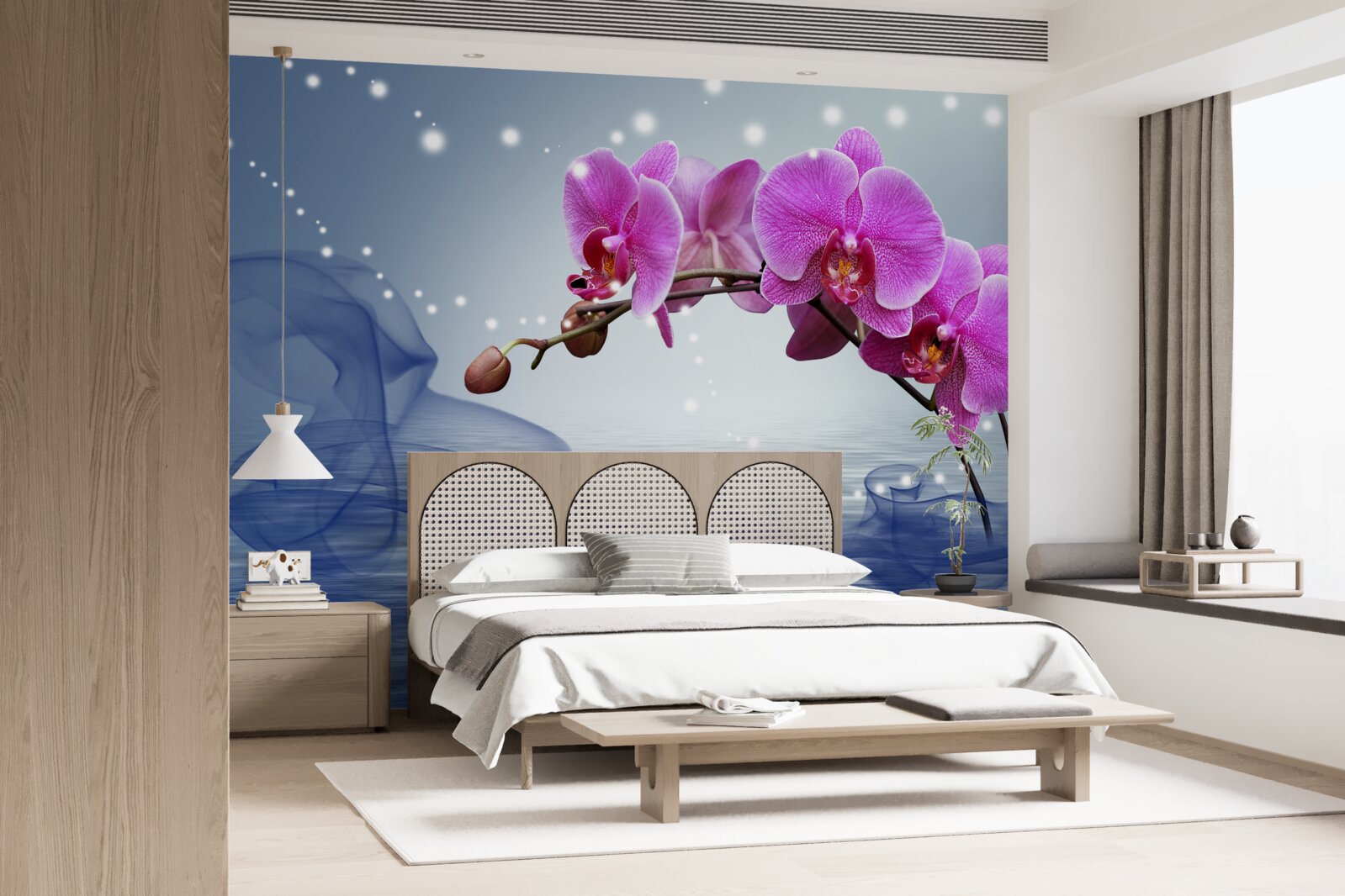 Фотошпалери Стебло чудової орхідеї бузкового кольору