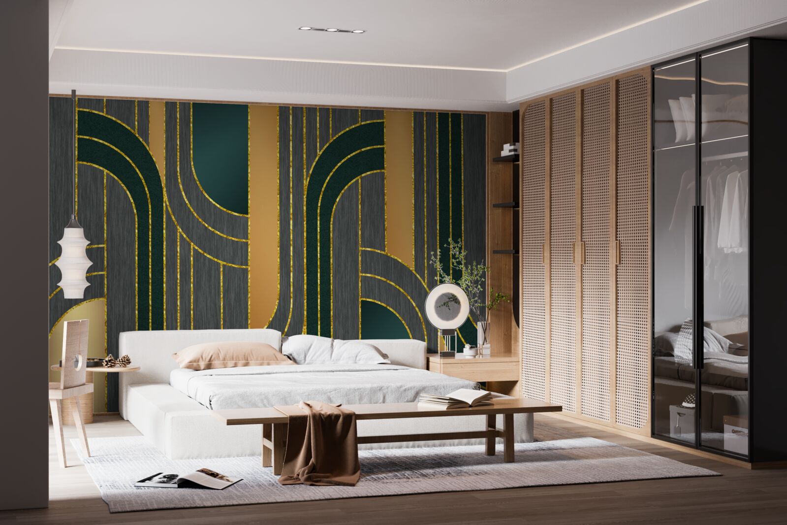 Фотошпалери темні лінії, що постійно і плавно переходять одна в одну