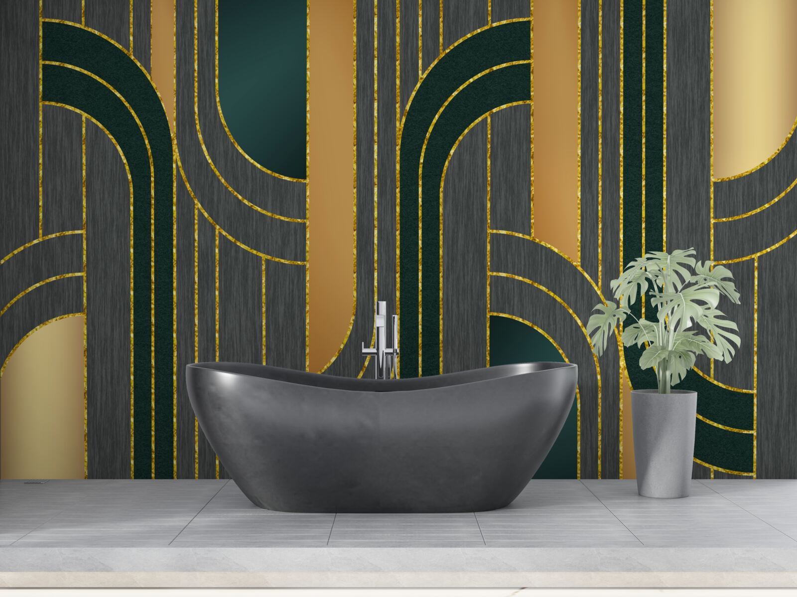 Фотошпалери темні лінії, що постійно і плавно переходять одна в одну