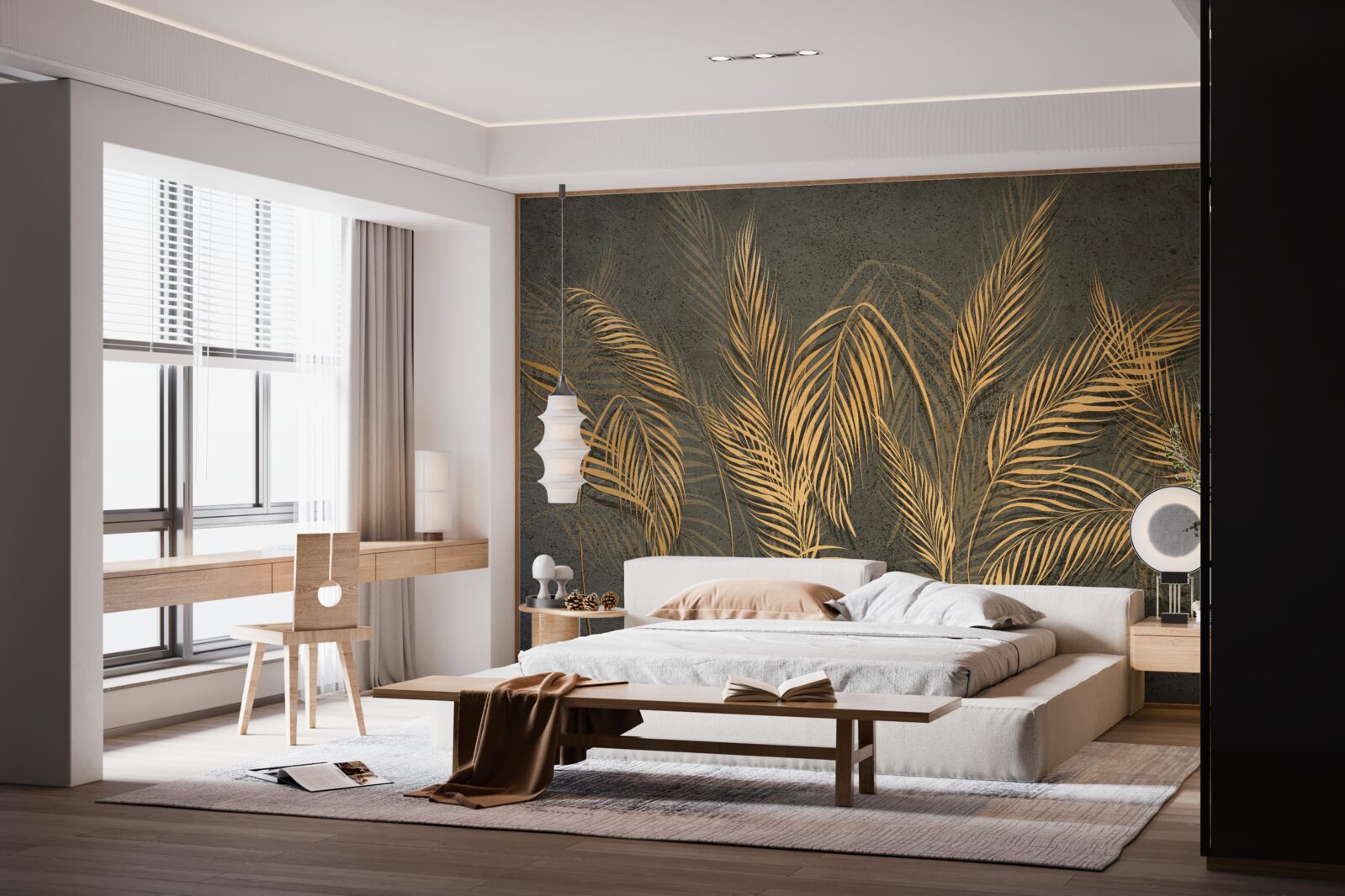 Фотошпалери просяне колосся в золотистому світлі