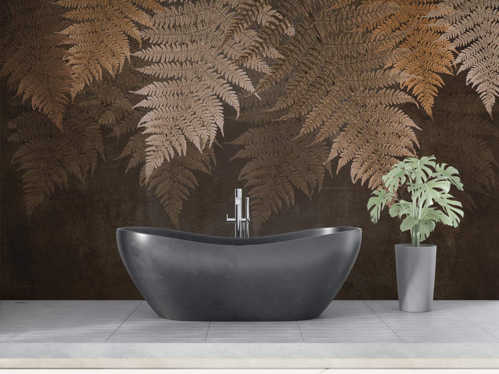 Фотошпалери густе листя папороті восени