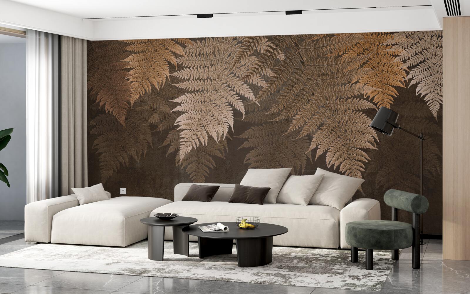 Фотошпалери густе листя папороті восени