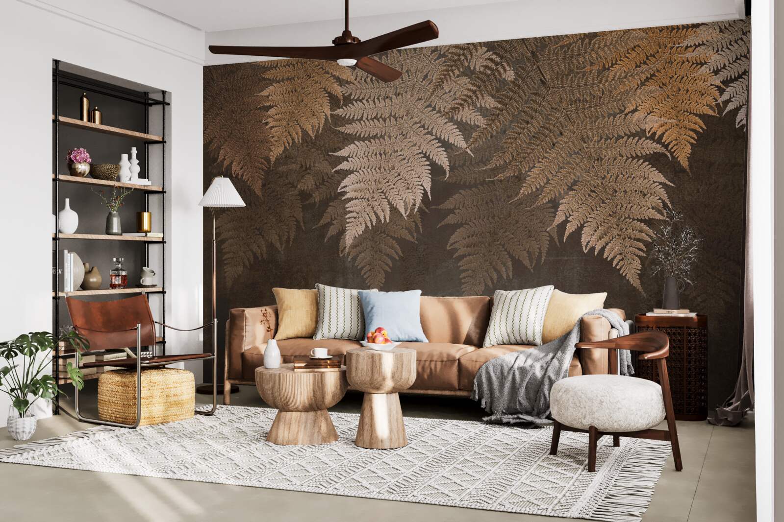 Фотошпалери густе листя папороті восени