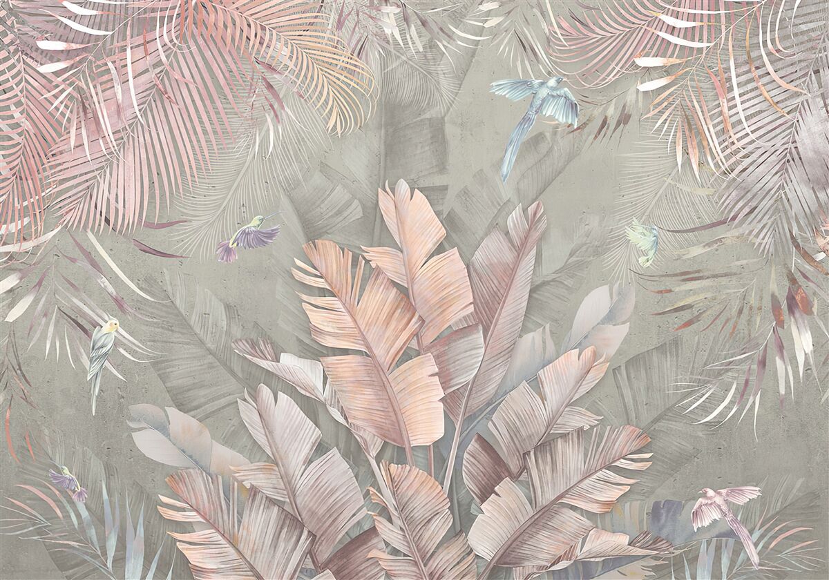 Фотошпалери тропіки з ніжним рожевим відтінком