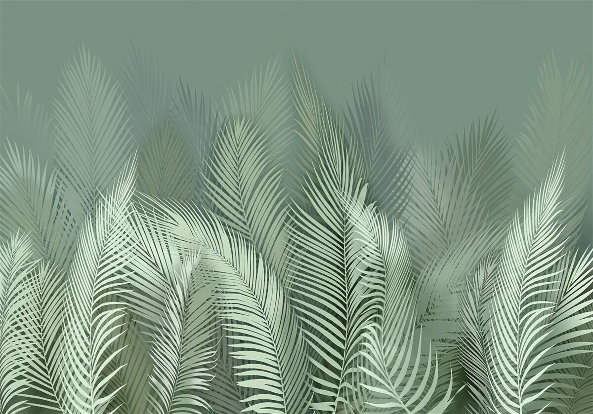 Фотошпалери зелене пальмове листя