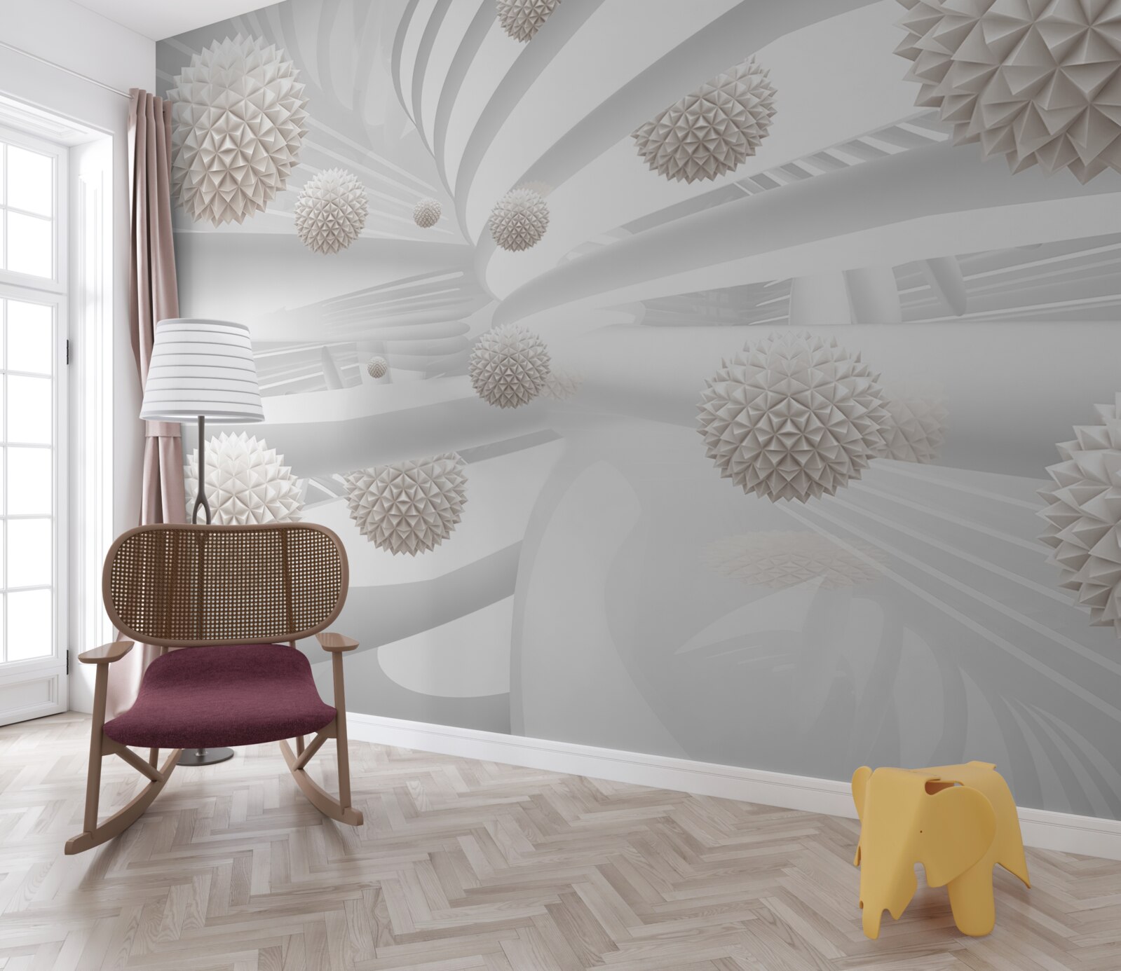 Фотошпалери гострі кульки, що летять у трубці