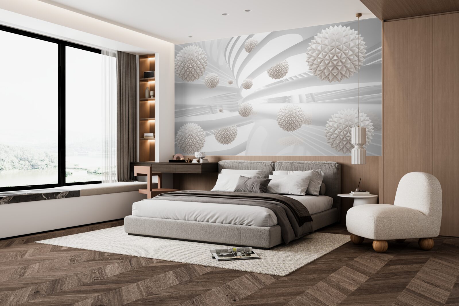 Фотошпалери гострі кульки, що летять у трубці