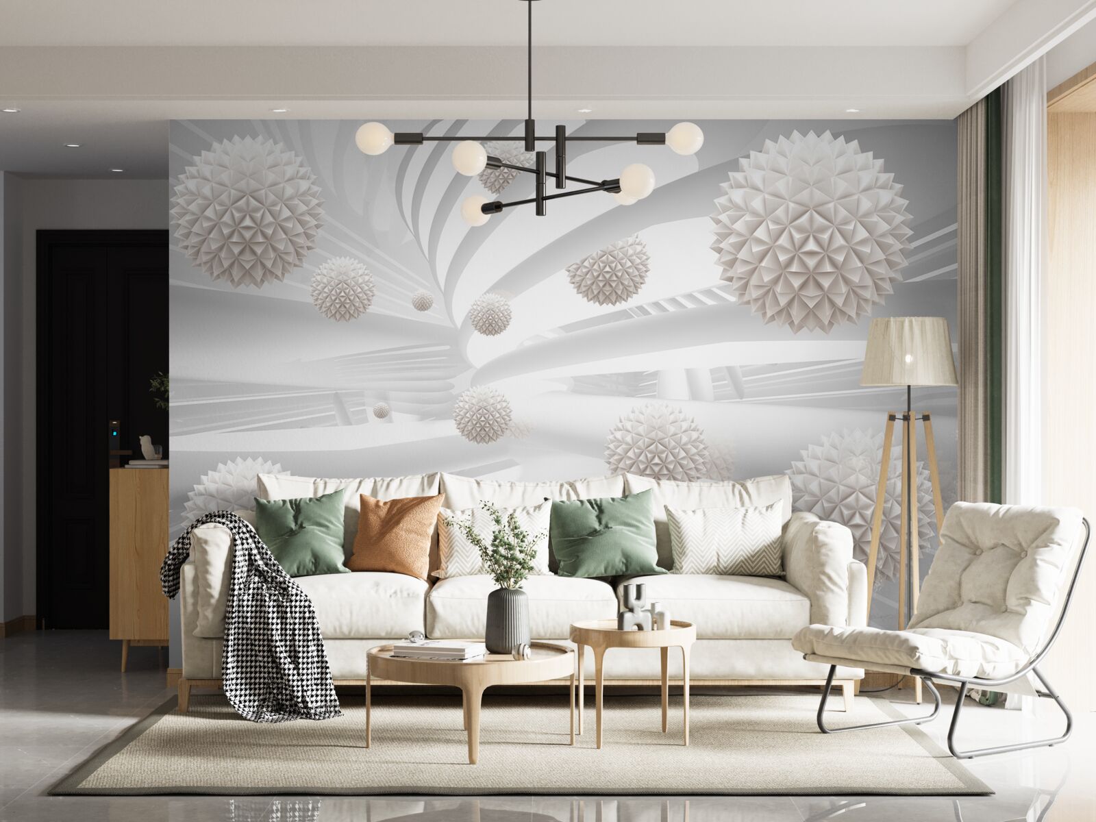 Фотошпалери гострі кульки, що летять у трубці