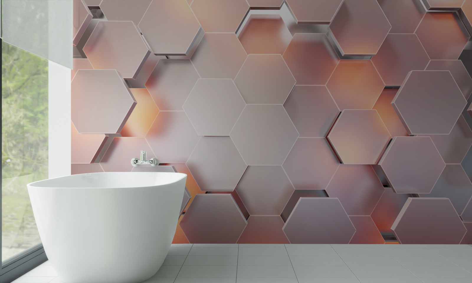 Фотошпалери об'ємні шестикутники