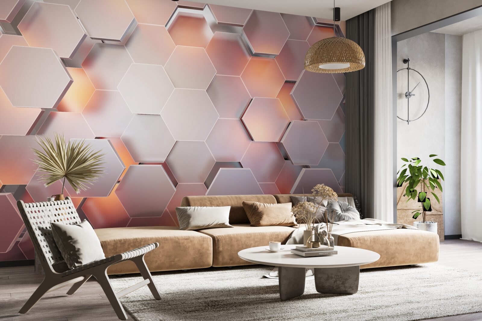 Фотошпалери об'ємні шестикутники