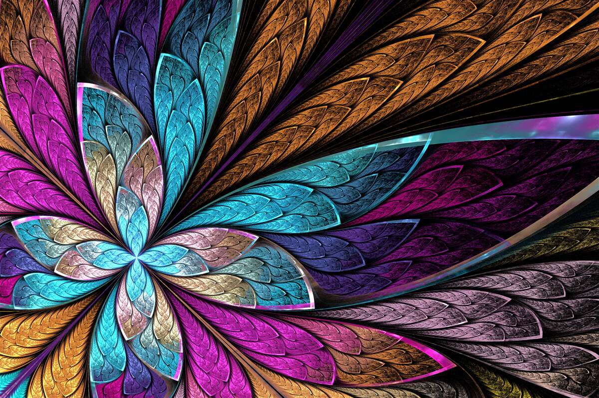 Фотошпалери мозаїка з абстрактних пелюсток квітів