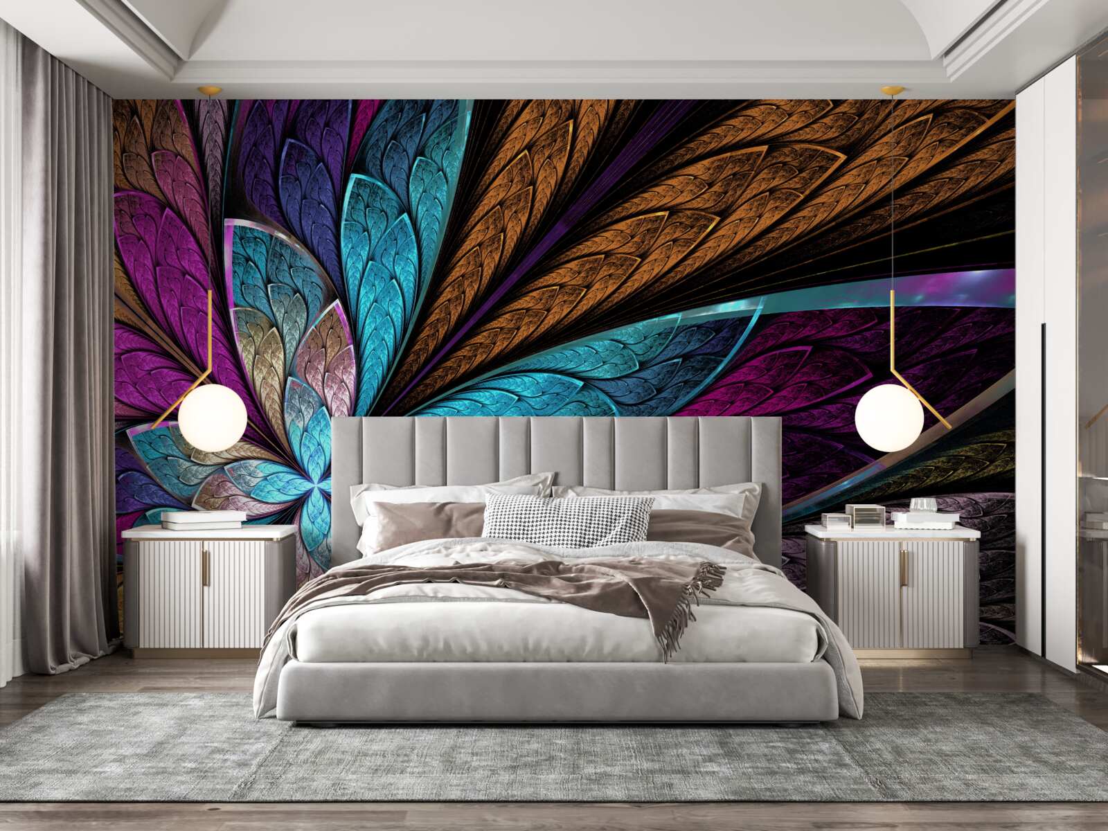 Фотошпалери мозаїка з абстрактних пелюсток квітів