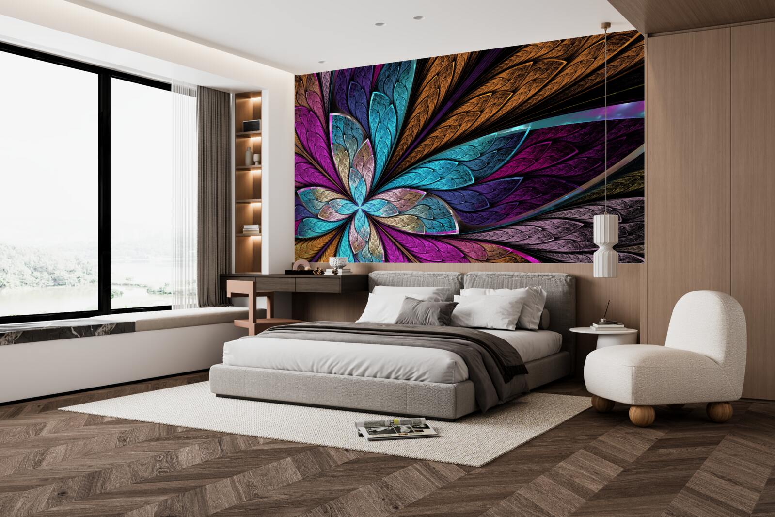 Фотошпалери мозаїка з абстрактних пелюсток квітів