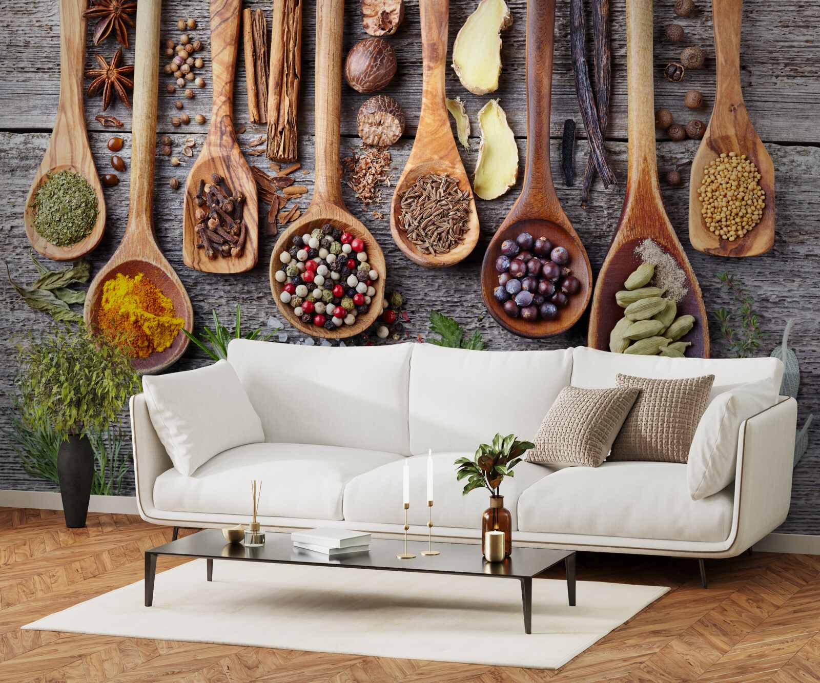 Фотошпалери різнокольорові спеції, що випромінюють аромат