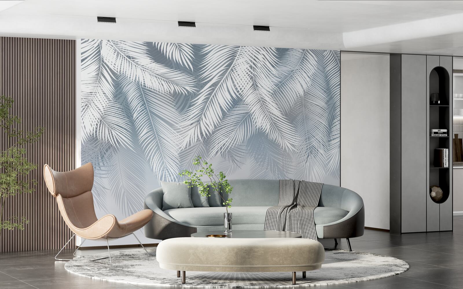 Фотошпалери пір'ясте листя, що звисає